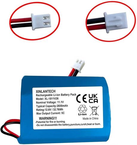 AOLIKES 11.1v 18650 3s1p 2600mAh Rechargeable Li-ion Battery Pack with Connector (1, XH2.54/2Pin) in Kuwait
