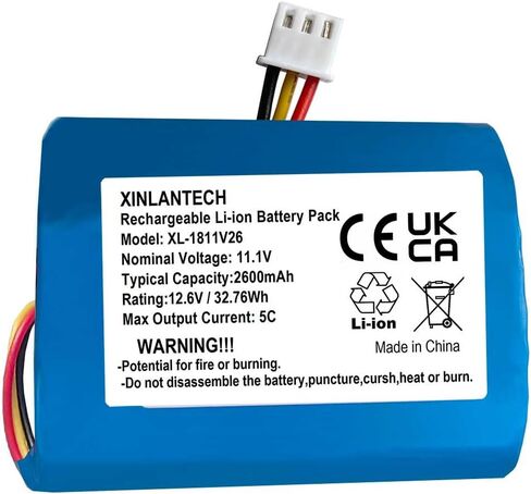 AOLIKES 11.1v 18650 3s1p 2600mAh Rechargeable Li-ion Battery Pack with Connector (1, XH2.54/2Pin) in Kuwait