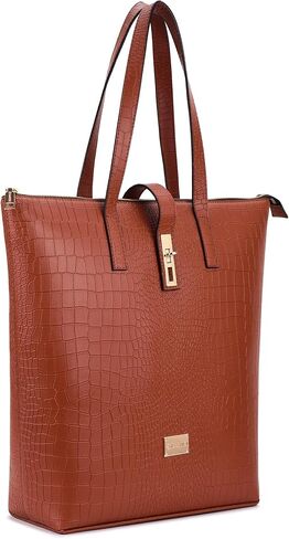 RENN- Laptop & Travel Tote Bag for Women 15.6" Inch Vegan Leather Laptop Bag Work Tote Bag Professional Bag (Without Smart Tracker, Black) in Kuwait