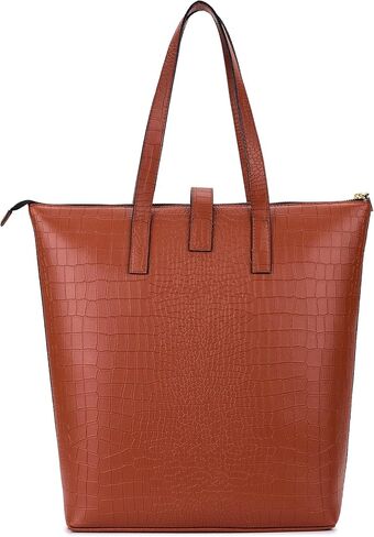 RENN- Laptop & Travel Tote Bag for Women 15.6" Inch Vegan Leather Laptop Bag Work Tote Bag Professional Bag (Without Smart Tracker, Black) in Kuwait