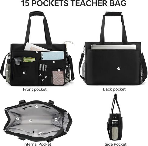 Teacher Tote Bags For Women Work, Large Tote Bags For Women With 20 Pockets Zip Top Utility in Kuwait