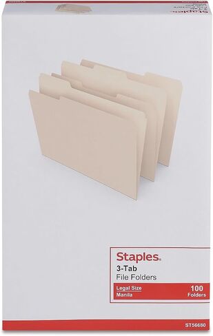 Staples 179495 Manila File Folders Letter 3 Tab Assorted Position 500/Box in Saudi Arabia