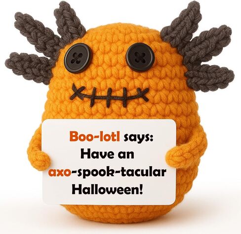 Halloween Treats Non Candy, Crochet Axolotl Décor Gifts for Kids, Trick or Treat Halloween Toy Gifts for Teens, Goodie Bag Stuffers in Treat Bag & Boo Basket in Kuwait