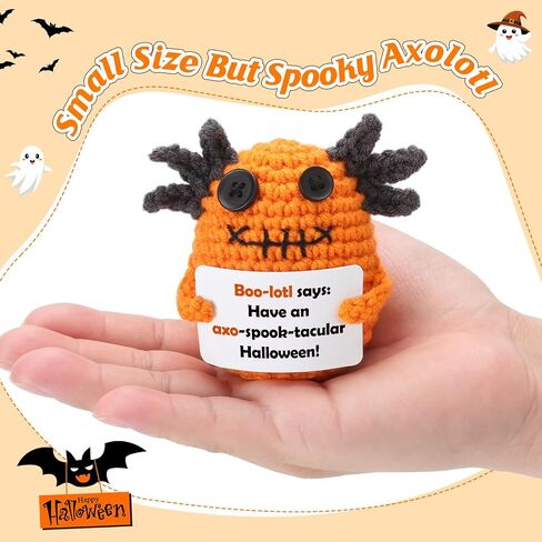 Halloween Treats Non Candy, Crochet Axolotl Décor Gifts for Kids, Trick or Treat Halloween Toy Gifts for Teens, Goodie Bag Stuffers in Treat Bag & Boo Basket in Kuwait