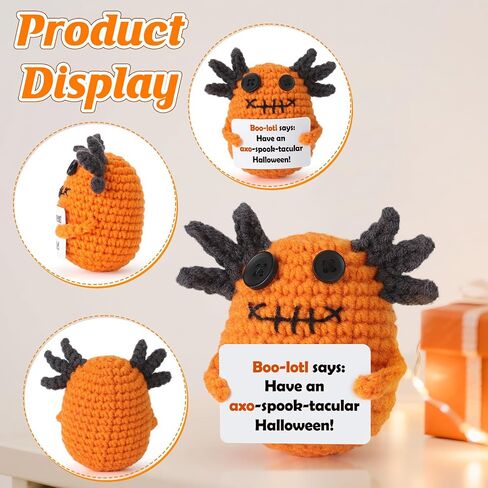 Halloween Treats Non Candy, Crochet Axolotl Décor Gifts for Kids, Trick or Treat Halloween Toy Gifts for Teens, Goodie Bag Stuffers in Treat Bag & Boo Basket in Kuwait