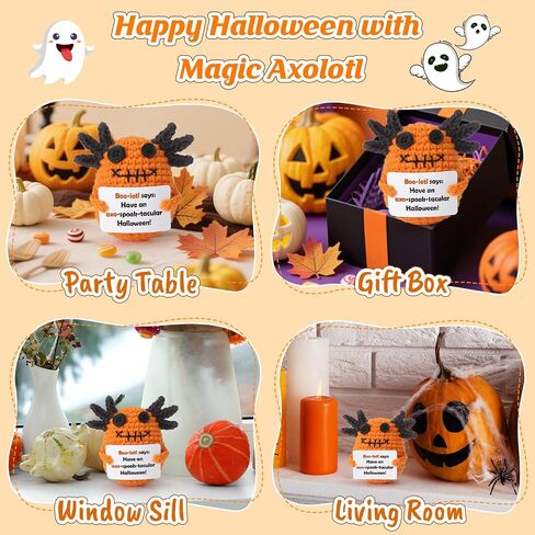Halloween Treats Non Candy, Crochet Axolotl Décor Gifts for Kids, Trick or Treat Halloween Toy Gifts for Teens, Goodie Bag Stuffers in Treat Bag & Boo Basket in Kuwait