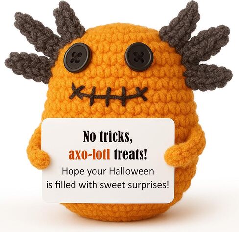 Halloween Treats Non Candy, Crochet Axolotl Décor Gifts for Kids, Trick or Treat Halloween Toy Gifts for Teens, Goodie Bag Stuffers in Treat Bag & Boo Basket in Kuwait