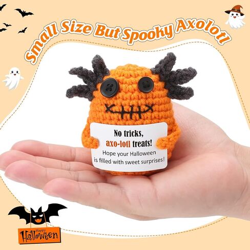 Halloween Treats Non Candy, Crochet Axolotl Décor Gifts for Kids, Trick or Treat Halloween Toy Gifts for Teens, Goodie Bag Stuffers in Treat Bag & Boo Basket in Kuwait