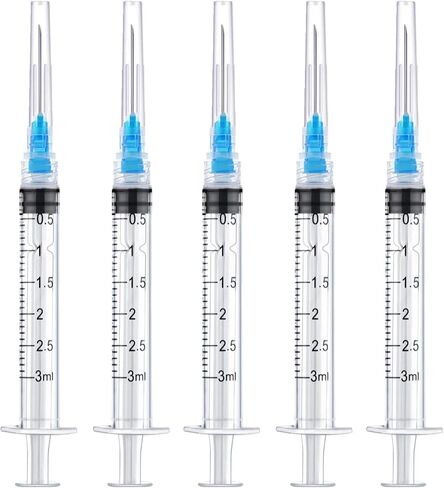 50 حزمة 3ML/CC محاقن Luer Lock Lab القابلة للتصرف مع إبرة سعة 1.0 بوصة 21GA ، معبأة بشكل فردي معبأة بشكل فردي in Kuwait