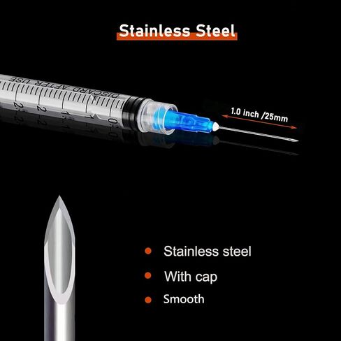 50 حزمة 3ML/CC محاقن Luer Lock Lab القابلة للتصرف مع إبرة سعة 1.0 بوصة 21GA ، معبأة بشكل فردي معبأة بشكل فردي in Kuwait