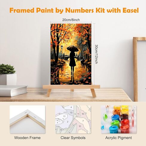 MOGTAA Paint by Numbers Kit for Adults Beginners with Frame, Flowers in Vase Adult Paint by Number Kits on Canvas with Easel, Easy DIY Oil Painting Kits for Home Decor, 8x12in in Kuwait
