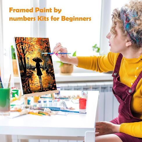 MOGTAA Paint by Numbers Kit for Adults Beginners with Frame, Flowers in Vase Adult Paint by Number Kits on Canvas with Easel, Easy DIY Oil Painting Kits for Home Decor, 8x12in in Kuwait