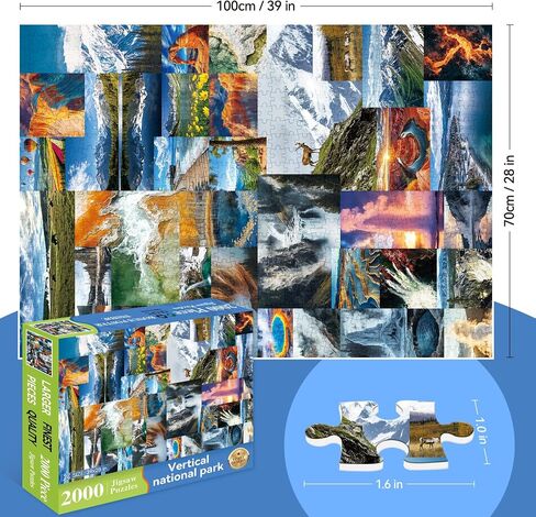2000 قطعة Jigsaw Puzzle للبالغين - لوح التزلج على الأمواج النابض بالحياة ومشهد Palm Tree Beach - لعبة ألغاز ممتعة وصعبة ، أعمال فنية استوائية ، هدية للبالغين ، ديكور المنزل ، الترفيه العائلي (39 "× 28") in Kuwait