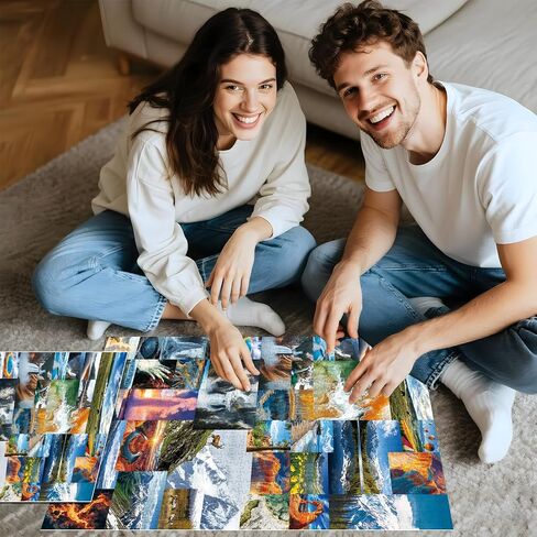 2000 قطعة Jigsaw Puzzle للبالغين - لوح التزلج على الأمواج النابض بالحياة ومشهد Palm Tree Beach - لعبة ألغاز ممتعة وصعبة ، أعمال فنية استوائية ، هدية للبالغين ، ديكور المنزل ، الترفيه العائلي (39 "× 28") in Kuwait