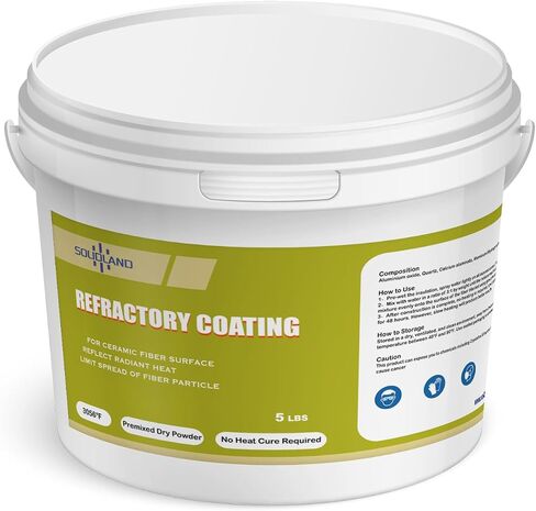 Refractory Coating - 3056°F High Temperature Refractory Cement Fireproof Dry Mix - for Ceramic Fiber Blankets Lining in Foundry, Forge, Kiln, Smelting Furnace and More (10 LBS) in Saudi Arabia