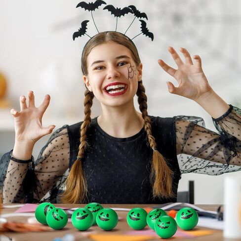 Realspring 40 Pcs Halloween Stress Ball Toys 1.57 Inch Pumpkin Stress Balls Ghost Balls Bulk Foam PU Press for Halloween Party Favors Carnival Reward Prizes(Horror Style,Multicolor) in Saudi Arabia