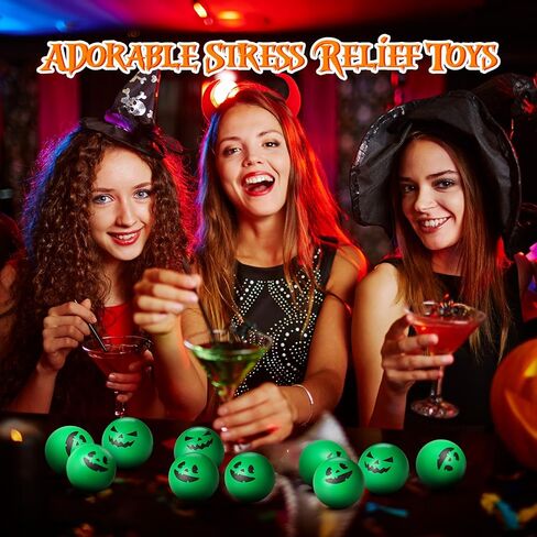 Realspring 40 Pcs Halloween Stress Ball Toys 1.57 Inch Pumpkin Stress Balls Ghost Balls Bulk Foam PU Press for Halloween Party Favors Carnival Reward Prizes(Horror Style,Multicolor) in Saudi Arabia