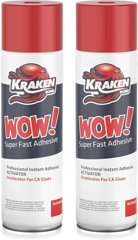 KRAKEN BOND Wow! Spray Adhesive Activator(1X6.76 Oz.) - Cyanoacrylate Super Glue Accelerator Spray for Plastic, Metal, Wood & PVC, CA Glue Activator | 1 Pack in Kuwait