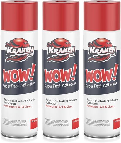 KRAKEN BOND Wow! Spray Adhesive Activator(1X6.76 Oz.) - Cyanoacrylate Super Glue Accelerator Spray for Plastic, Metal, Wood & PVC, CA Glue Activator | 1 Pack in Kuwait