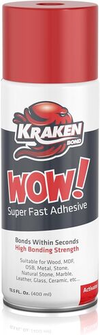 KRAKEN BOND Wow! Spray Adhesive Activator(1X6.76 Oz.) - Cyanoacrylate Super Glue Accelerator Spray for Plastic, Metal, Wood & PVC, CA Glue Activator | 1 Pack in Kuwait
