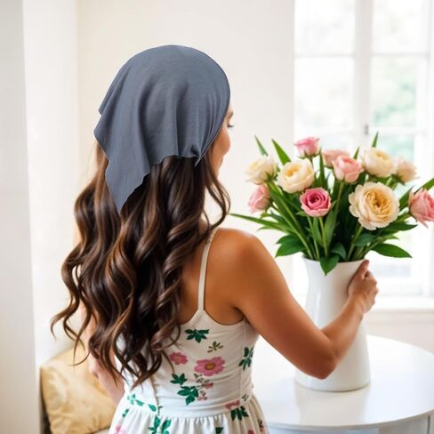 5pcs وشاح شعر القطن رؤساء للنساء ، أغطية رأس القماش مثلث رأس وشاح الرأس بألوان متنوعة ، Boho Bandana عصابات رأس ، loc. in Kuwait