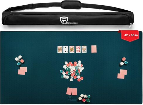 5mm Game Game Mat 36 × 48 بوصة ، Mahjong Mat for Table مع حقيبة حمل ، Neoprene Playmat ، غطاء طاولة لألعاب الطاولة ، البلاط ، البوكر ، آر بي جي والدومينو - الأزرق in Kuwait