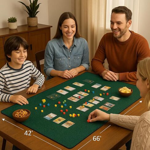 5mm Game Game Mat 36 × 48 بوصة ، Mahjong Mat for Table مع حقيبة حمل ، Neoprene Playmat ، غطاء طاولة لألعاب الطاولة ، البلاط ، البوكر ، آر بي جي والدومينو - الأزرق in Kuwait