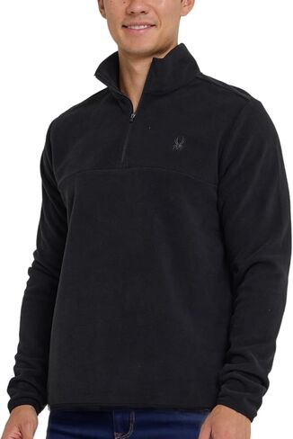 Spyder Fleece Quarter Zip Pullover Men - سترة رياضية خفيفة الوزن للقطب ، سترة سحاب دافئة 1/4 ، رقبة وهمية in Saudi Arabia