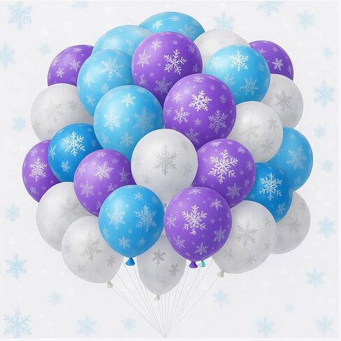 Skylety Winter Snowflake Balloons شفافة الثلج الثلج البالون بريق البالون البالون 12 بوصة البالونات اللاتكس صافية ديكورات العجائب لحفلة عيد ميلاد عيد الميلاد (مختلطة ، باستيل) in Saudi Arabia