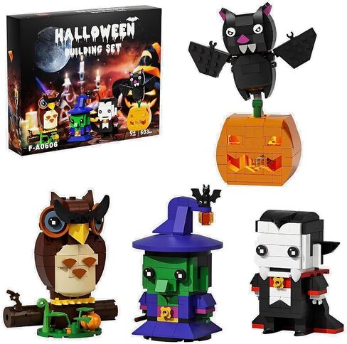 Halloween Figure Building Set, Pumpkin Ghost Witch Devil Horror Building Blocks Compatible with Lego for Adults, Home Decor Toy 530Pcs in Kuwait