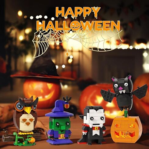 Halloween Figure Building Set, Pumpkin Ghost Witch Devil Horror Building Blocks Compatible with Lego for Adults, Home Decor Toy 530Pcs in Kuwait