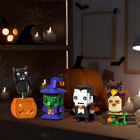 Halloween Figure Building Set, Pumpkin Ghost Witch Devil Horror Building Blocks Compatible with Lego for Adults, Home Decor Toy 530Pcs in Kuwait