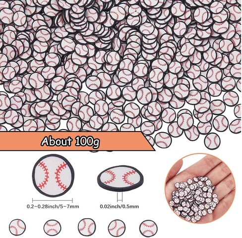 SUNNYCLUE About 100G Football Polymer Clay Slices Sports Flatback Charms Bulk 5mm Soft Sport Soccer Ball Flakes Sprinkles Small Cabochons Slice for DIY Crafting Nail Art Cellphone Decoration Findings in Saudi Arabia