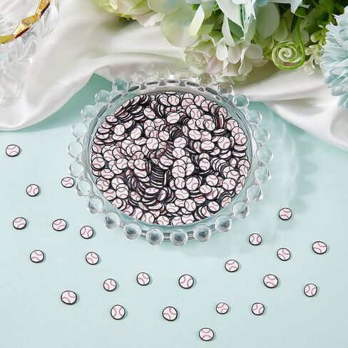 SUNNYCLUE About 100G Football Polymer Clay Slices Sports Flatback Charms Bulk 5mm Soft Sport Soccer Ball Flakes Sprinkles Small Cabochons Slice for DIY Crafting Nail Art Cellphone Decoration Findings in Saudi Arabia