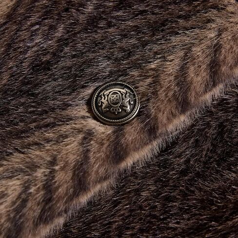 Men's Faux Mink Coat Mid-Length Open Front Single Breasted Notched Lapel Winter Outerwear Reversible Design Fur jacket in Saudi Arabia