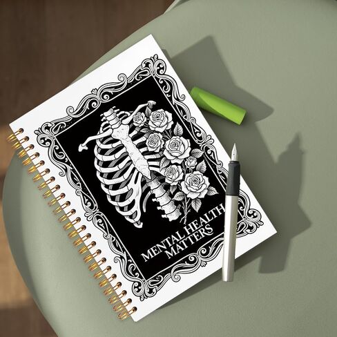 WUCHJ the Overthinker Tarot Card Spiral Notebook Journal, Gothic Goth Skull Notebook Journal, Witchy Journal, Goth Office Supplies, Witchy Stuff Spiral Notebook 5.5x8.3 in Saudi Arabia