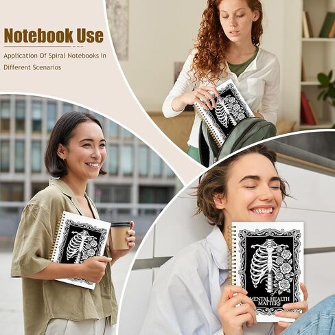 WUCHJ the Overthinker Tarot Card Spiral Notebook Journal, Gothic Goth Skull Notebook Journal, Witchy Journal, Goth Office Supplies, Witchy Stuff Spiral Notebook 5.5x8.3 in Saudi Arabia