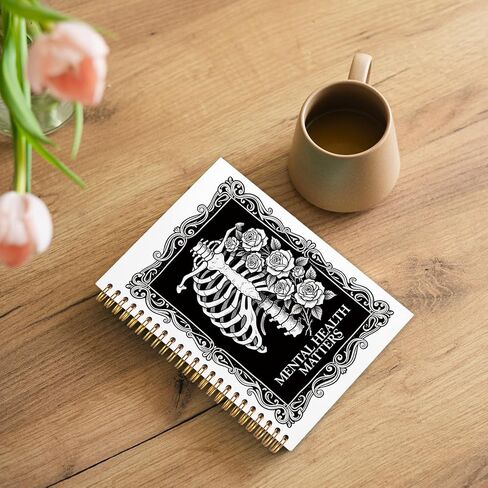 WUCHJ the Overthinker Tarot Card Spiral Notebook Journal, Gothic Goth Skull Notebook Journal, Witchy Journal, Goth Office Supplies, Witchy Stuff Spiral Notebook 5.5x8.3 in Saudi Arabia