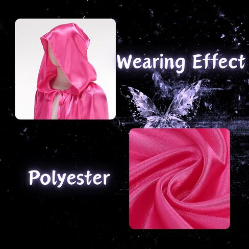 Toonrain الطول الكامل Cape Capeed Satin Cloak Halloween Cosplay Costume for للجنسين البالغين عيد الميلاد الرائعة عباءة الحفلات in Saudi Arabia