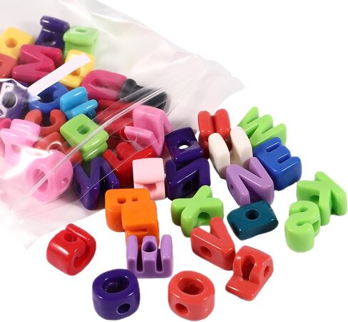 40 PCS Number Beads 3D Acrylic 0-9 Loose Large Hole for Jewelry Making Crafts Chains (Mixed Color 0-9) in Kuwait
