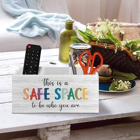 Boho Reading Corner Pen Pencil Holder Organizer for Desk Accessories, Book Lovers Gifts Wooden Box Sign Desk Decor for Reading Room Corner Nook Library Decoration, Book Reader Bookish Gifts in Kuwait