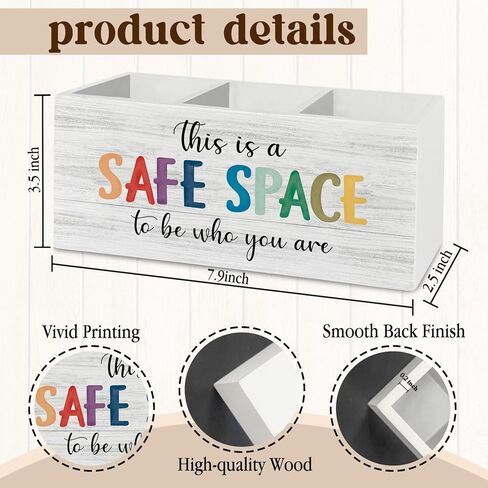 Boho Reading Corner Pen Pencil Holder Organizer for Desk Accessories, Book Lovers Gifts Wooden Box Sign Desk Decor for Reading Room Corner Nook Library Decoration, Book Reader Bookish Gifts in Kuwait