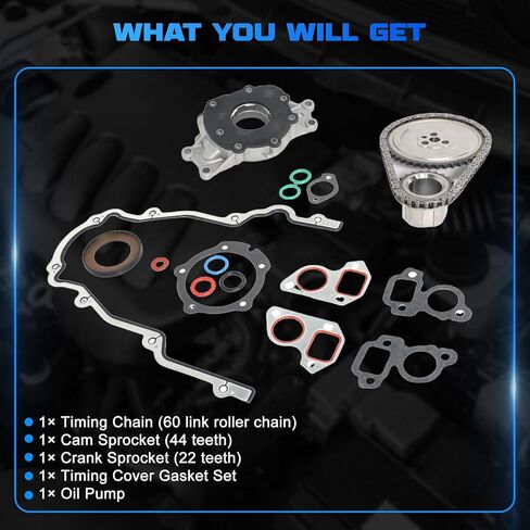 2.4 Timing Chain Kit w/Water Pump Fits for Regal & Verano & Captiva Sport & Equinox & Terrain & Malibu & LaCrosse & HHR & Cobalt & G6 & Solstice & Aura & Sky & Vue & G5 & Ion L4 DOHC in Kuwait