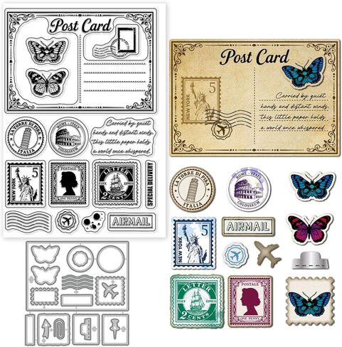 GLOBLELAND Vintage Sheet Music Background Clear Stamps and Metal Die Cuts Musical Notes Transparent Stamp Tag Frame Cutting Dies for Card Making Embossing Scrapbooking in Saudi Arabia