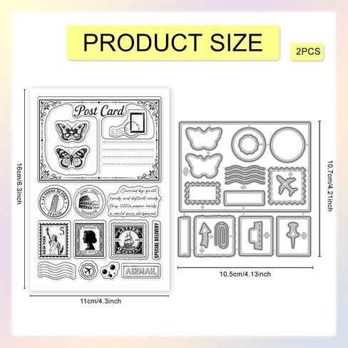 GLOBLELAND Vintage Sheet Music Background Clear Stamps and Metal Die Cuts Musical Notes Transparent Stamp Tag Frame Cutting Dies for Card Making Embossing Scrapbooking in Saudi Arabia