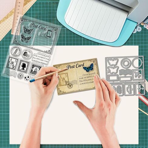 GLOBLELAND Vintage Sheet Music Background Clear Stamps and Metal Die Cuts Musical Notes Transparent Stamp Tag Frame Cutting Dies for Card Making Embossing Scrapbooking in Saudi Arabia