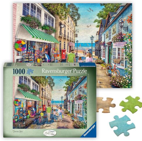 Ravensburger - Seaview Lane - 1000 Piece Jigsaw Puzzle - Stunning, Vivid Colors - Inspired Family Scene - Quaint Seaside Town - Puzzles for Adults in Saudi Arabia