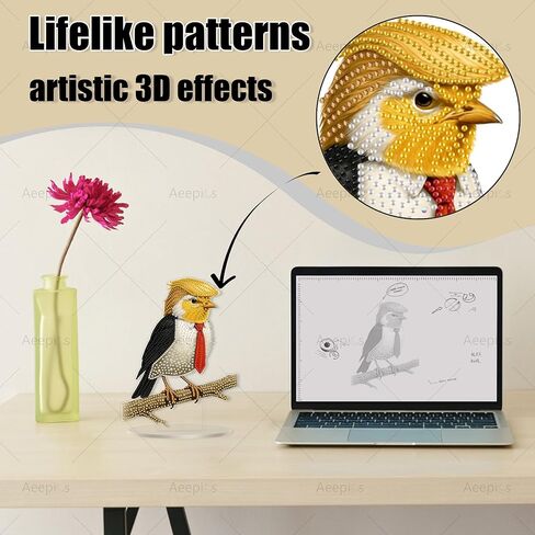 AeePics DIY Diamond Art Tabletop Kit للبالغين ، وأكريليك سطح المكتب Diamonds طقم طقم زخرفة ، وقفا للرسوم الماسي للفنون (بقرة لطيفة) in Kuwait