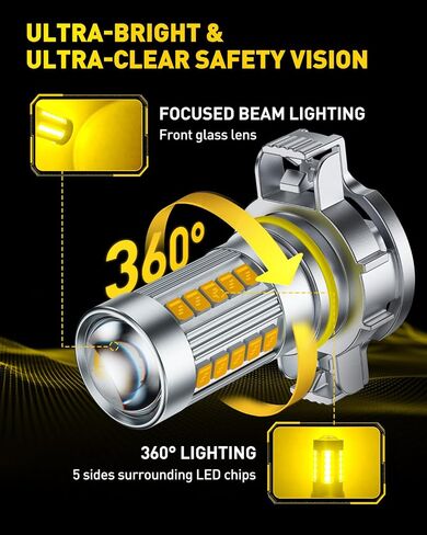 Auxito 5202 LED LED Light Light Light أو DRL ، True 1: 1 Mini Size ، 6500k Cool White 5202 Presentive for Cars ، Trucks ، SUVs ، Non-Polarity ، Pack of 2 in Kuwait