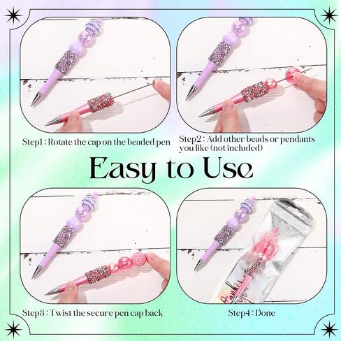 40 PCS DIY ALED ALESS KIT ، 10 أقلام راينستون بريق قابلة للخروج مع عبوات وأكياس وبطاقة (حبات غير مدرجة) للهدايا الحرف اللطيفة صنع الملحقات المدرسية (غير منتظمة) in Saudi Arabia